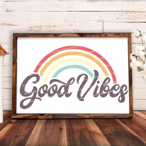Good Vibes SVG - Rainbow SVG - Hippie Svg - Good Vibes Only Svg - Positive Svg - Summer Svg - Retro Svg - Motivational Svg - Good Vibes Png image 5