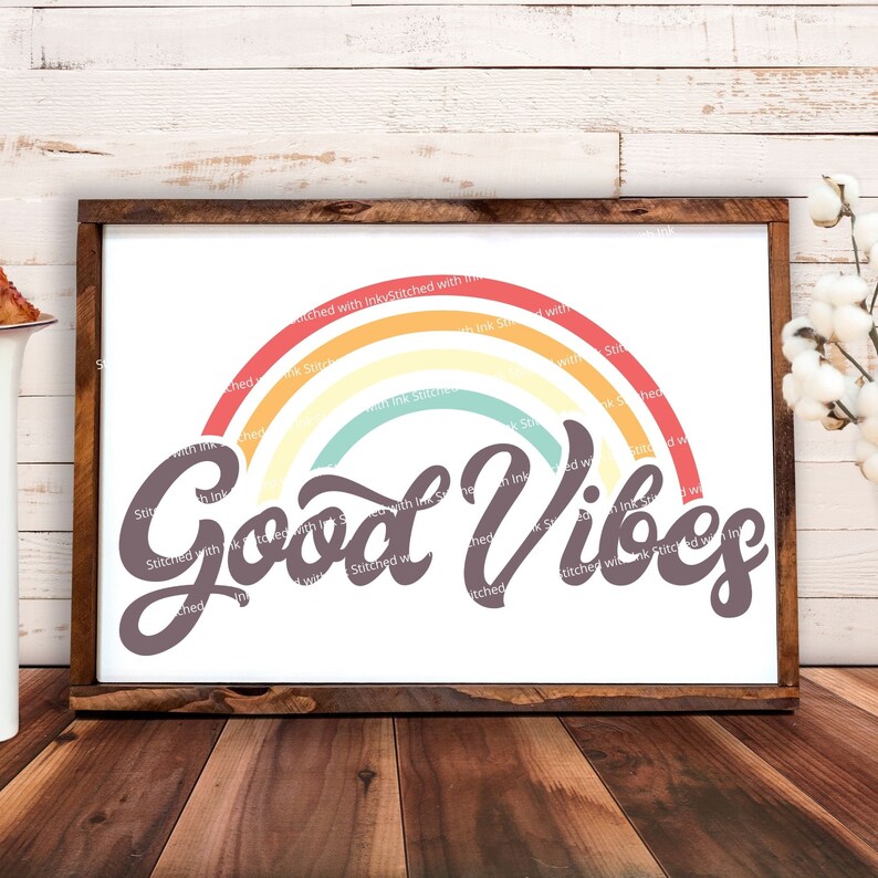 Good Vibes SVG - Rainbow SVG - Hippie Svg - Good Vibes Only Svg - Positive Svg - Summer Svg - Retro Svg - Motivational Svg - Good Vibes Png image 5
