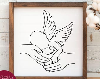 Baby Angel Svg, Baby loss memorial svg, pregnancy Loss Line Art, Still born, infant loss, Miscarriage, angel wings svg, memorial png