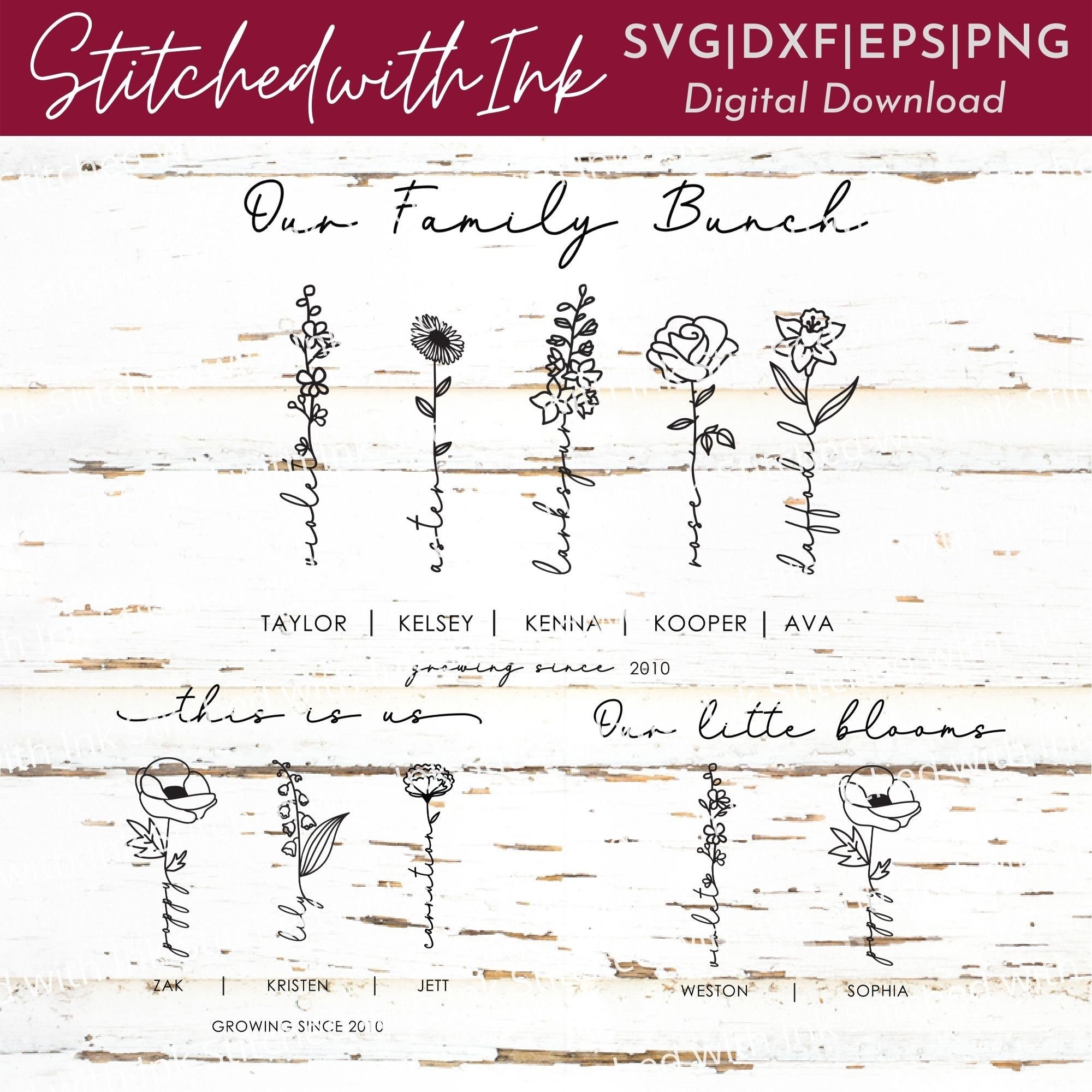 Birth Month Flower SVG Family Sign Svg Mothers Day Svg Etsy UK