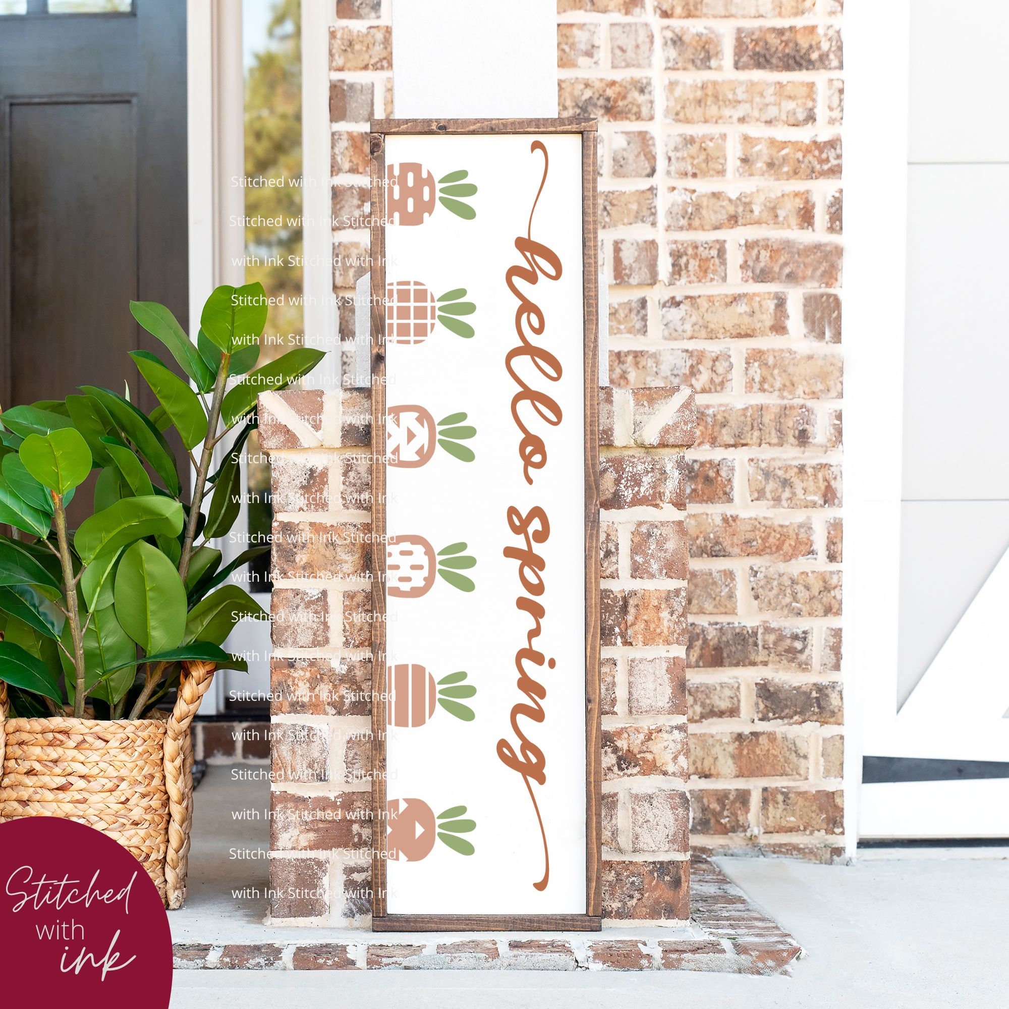 Spring Shh Sign Hello Spring Svg, Spring Porch Sign, Vertical Sign Svg, Tall Sign Svg ...