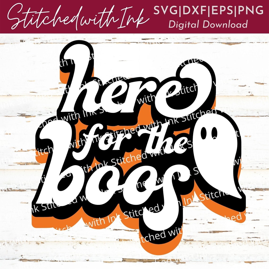 Here for the Boos SVG Halloween Svg Ghost Svg Retro Svg | Etsy