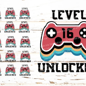 Gaming svg, 10. Geburtstag svg, Geburtstag svg, Kinder Geburtstagsshirt, Gamer Geschenk, Gaming-Shirt, Gamer svg, Game Controller svg, Level freigeschaltet svg