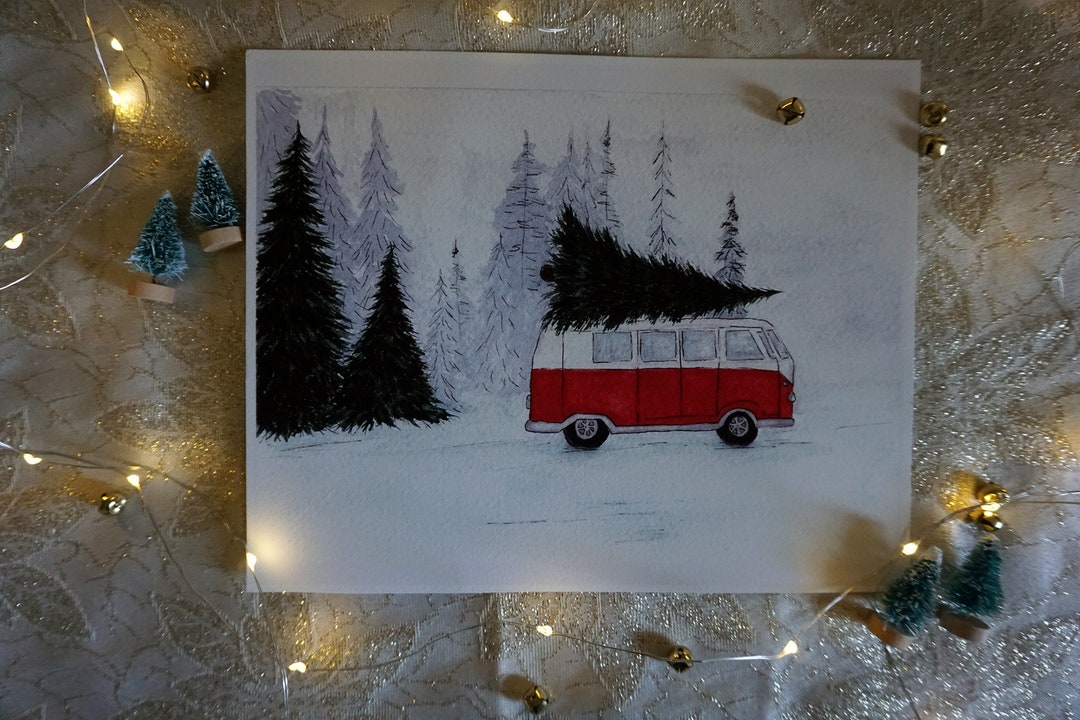 Christmas VW Bus. Etsy