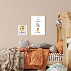 Väggkonsttryck Var snäll, var snäll, var modig - Från Ruby och Rafe - Nyföddpresent - Barnrumsinredning