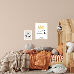Personlig väggkonsttryck "Rule The World" - Från Ruby och Rafe - Nyföddpresent - Barnrumsinredning