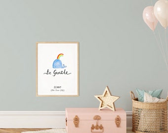 Be Gentle Personalized Inspirational Wall Art Print - De Ruby y Rafe - New Born Gift - Nursery Decor