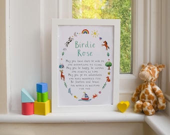 Wish For A Child Wall Art Print - A4 Unframed Christening Nursery Positive Affirmation Print