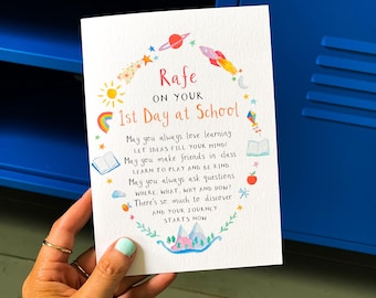 Carte personnalisée Premier jour à l'école