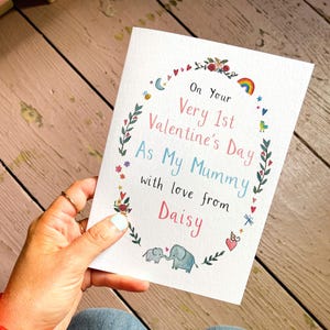 Cartão personalizado para o primeiro Dia dos Namorados para a mamãe, do seu filho(a).