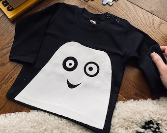 Personalised 'Little Ghost' Halloween Long Sleeved Baby Top