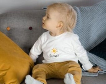 Shine bestickt langärmeliges Baby / Kleinkind T-Shirt für den 1. Geburtstag