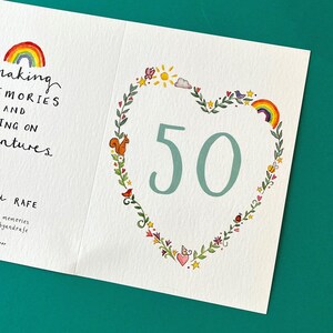 Cartão de aniversário personalizado de 50 anos para amiga, mãe, irmã, tia ou avó.