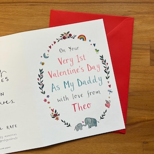 1ère carte de Saint-Valentin personnalisée pour papa et papa d'un enfant