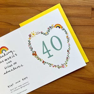 Cartão de aniversário personalizado de 40 anos para amiga, mãe, irmã ou tia.