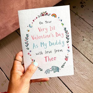 Cartão personalizado do primeiro Dia dos Namorados para o papai, do filho(a)