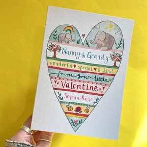 Cartão personalizado Nan Gran Grandma Grandad Grandpa From Your Little Valentine