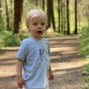 Personalised Embroidered initial Child, Baby, Toddler T Shirt