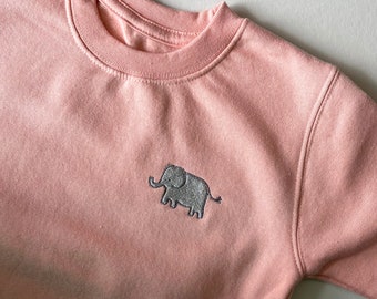 Felpa con elefante ricamata personalizzata per bambini - Personalizza con il nome di tuo figlio