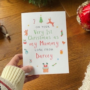 Carte personnalisée pour le premier Noël de mon bébé en tant que maman