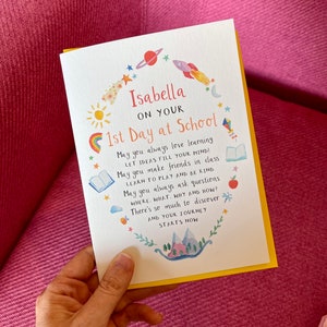 Personalised First Day At School Card