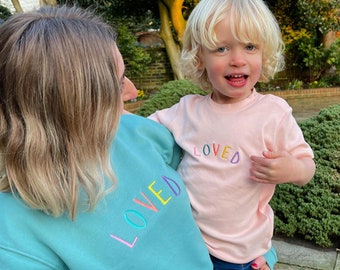 Embroidered 'Loved' Baby Toddler T Shirt