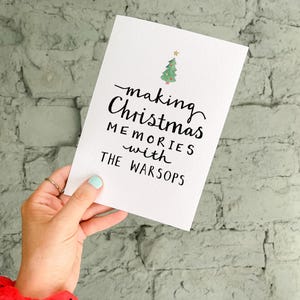 Gepersonaliseerde kerstherinneringen maken Kerstkaart - Aangepaste wenskaart voor familienaam