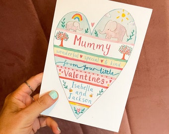 Maman maman maman personnalisée de votre petite carte de Saint-Valentin