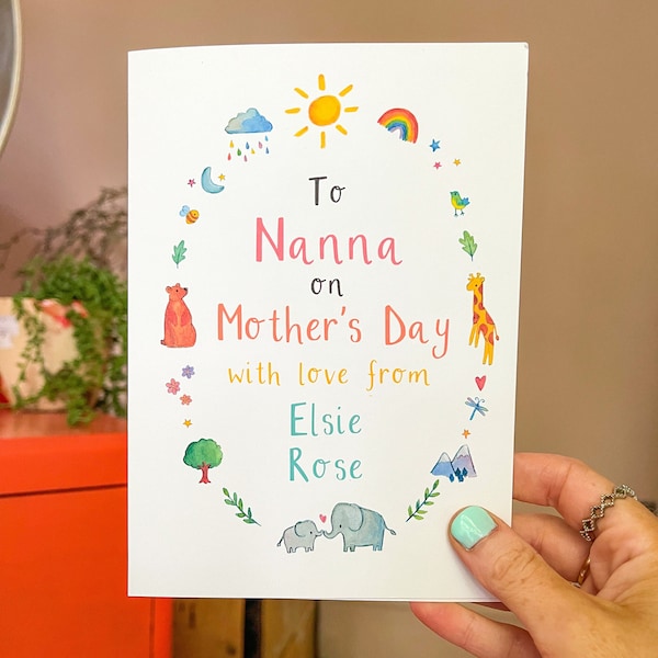 Personalised To Nanna Gran Grandma On Mothers Day Card