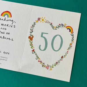 Gepersonaliseerde verjaardagskaart 50 jaar voor vriend, moeder, zus, tante of oma