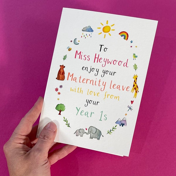 Personalised Maternity Leave Card