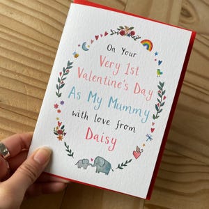 Biglietto di auguri personalizzato per il primo San Valentino per la mamma, mamma, mamma del tuo bambino