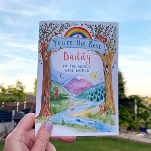 Biglietto d'auguri personalizzato per la festa del papà "Best Daddy Dad"