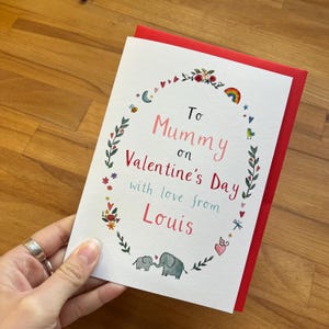Gepersonaliseerde Valentijnsdagkranskaart voor mama, mama, van je kind