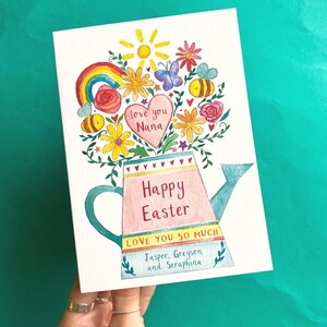 Personalisierte Ostern Gießkanne Karte für Mama, Nan, Mama, Tante