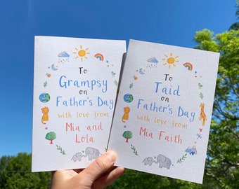 Personalised To Grandad Gaga Pops on Father's Day Card From Children