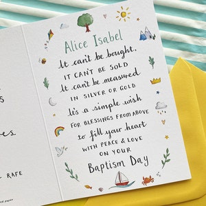 Tarjeta de versículo de deseos de bautismo personalizada Tarjeta de bautizo para recién nacido