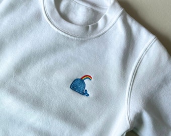 Children's Personalised Embroidered Whale Sweatshirt - Personalise with your child's name