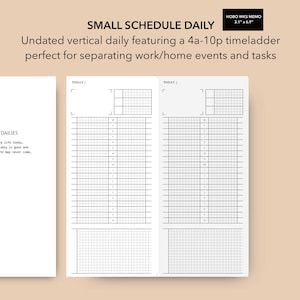 Hobonichi Weeks Memo Size Daily Inserts Book, Hobonichi Weeks Size Daily Weeks, Small Schedule Daily, Printable Daily Inserts