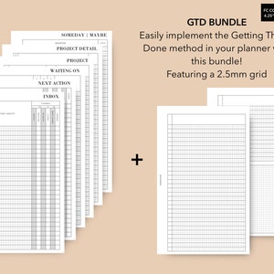 FC Compact Get Things Done Printable Planner Inserts, GTD Methode Insert Bundle, Get Things Done 2023 Planner, GTD von David Allen