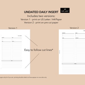 A5 Daily Planner Printable, Day on One Page A5 Printable Planner ...