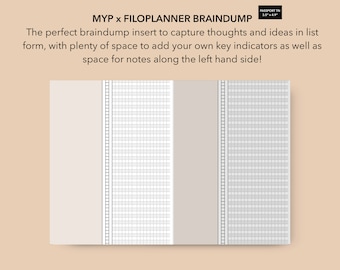 Passport TN MYP x Filoplanner Braindump Insert, passport TN inbox insert, to do list insert, travelers notebook inserts, MomYePlans