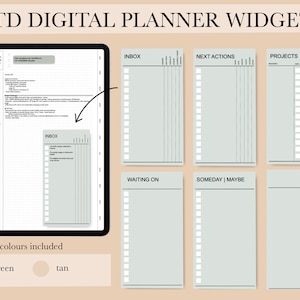 Getting Things Done Widgets, GTD Digital Planner Stickers, Getting Things Done Digital Stickers, Functional Stickers, GTD Goodnotes Stickers