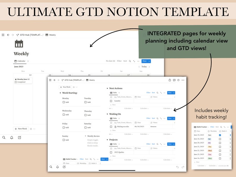 GTD Notion Template, Getting Things Done System (digital Download) - Etsy