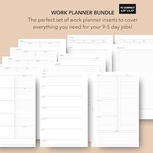 Franklin Covey Compact Work Planner Bundle | FC Compact Work Planner Inserts, Project Planner Inserts, Meeting Planner Inserts