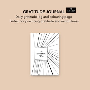 Gratitude Journal A5 Insert, A5 Printable Self Care Tracker, Bullet Journal Kit, Mindfulness A5 Printable Planner, LV GM Agenda Insert