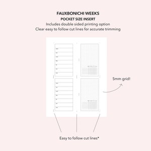 Pocket Size Simple Hobonichi Weeks Printable Insert Simple Style ...