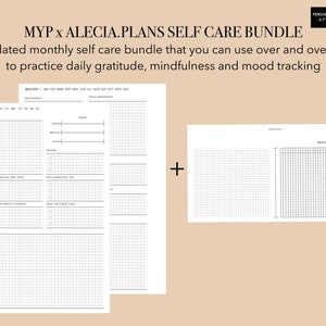 Personal Wide MYP x Alecia.Plans Self Care Bundle, daily journaling, the 5 minute journal, daily gratitude, mindfulness insert, PW inserts