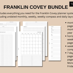 Halber Buchstabe Franklin Covey Bundle, druckbare Franklin Covey System Einlagen, druckbare Franklin Covey Planer Einlagen, MomYePlans