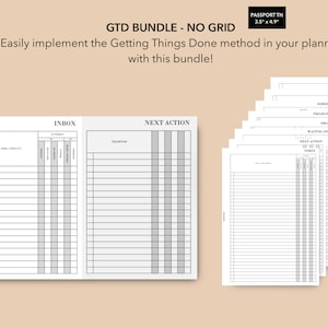 Paspoort TN Getting Things Done Afdrukbare Planner Inserts, GTD Method Insert Bundle, Getting Things Done 2023 Planner, GTD door David Allen
